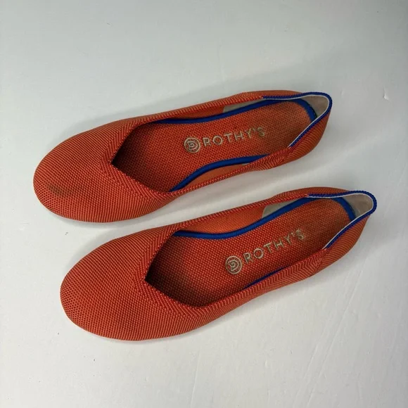 Rothy's Orange Flats with Striped Detail - Picture 5 of 12